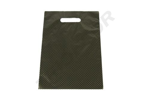 [010118] Sac en plastique noir avec coutures dorées 25x35 cm 100 unités/paquet (010074)