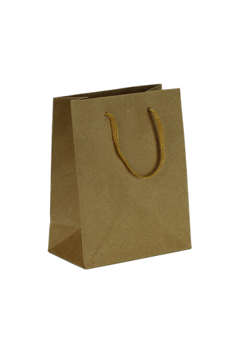 [010301] Bolsas De Papel Kraft 35X25X9Cm Con Asa De Cordón 12 Unidades