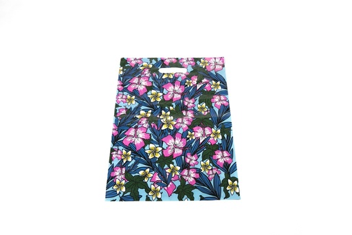 [010305] Die-Cut Handle Bags 35X45cm Floral Print 100 units