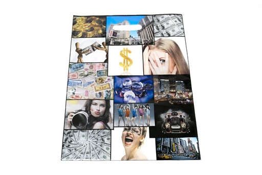 [010311] Die-Cut Handle Plastic Bag 50x60cm Color Photo 100 /Pk