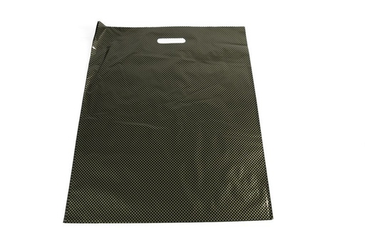 [010567] Plastic Bag with Die-Cut Handle 50x60cm Gold Dot 100 /Pk