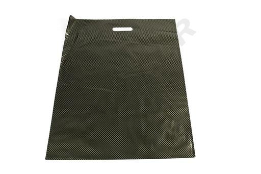 [010567] Plastic Bag with Die-Cut Handle 50x60cm Gold Dot 100 /Pk