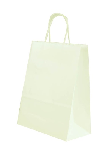 [010604] Bolsas De Papel Asa Rizada 22X10X29Cm Blanco 25 Unidades