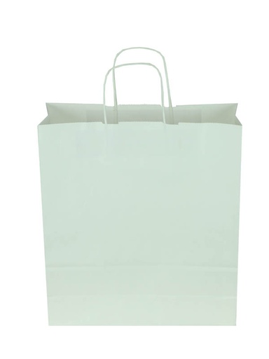 [010605] Bolsas De Papel Con Asa Rizada 27X12X37Cm Blanco 25 Unidades