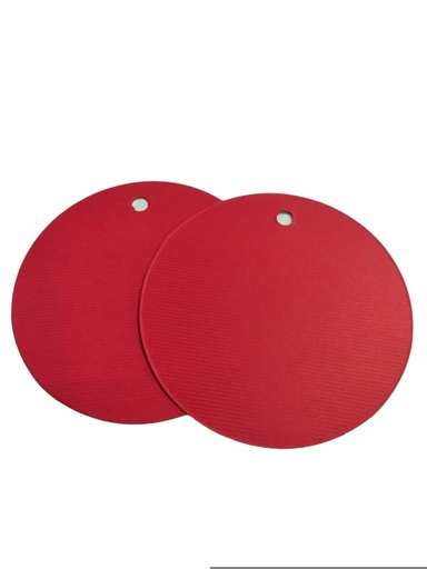 [6014027R] Etiquetas Troquelada Redonda Rojo 6X6Cm 100Pcs