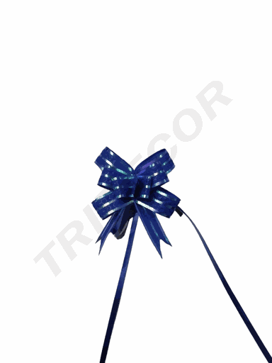 [6014829-4] Fine Dark Blue Bow with Stripes