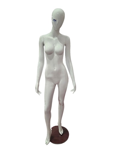 [040833] Maniquí De Mujer Blanco Brillo