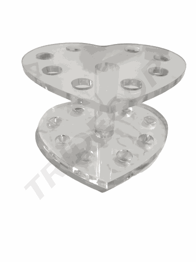 [007095] Expositor Acrilico Para Pluma De Maquillaje Forma De Corazón