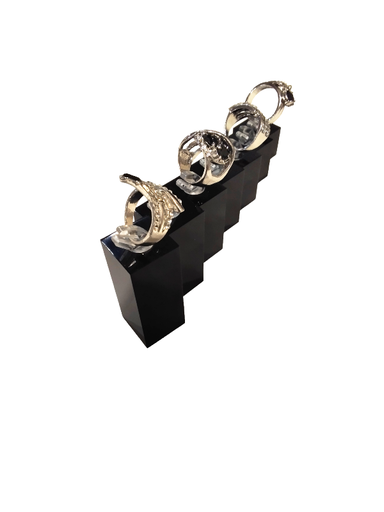 [007160] Black Acrylic Jewelry Display Square Columns