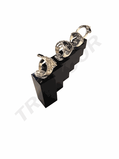 [007160] Expositor Joyería Acrílico Negro Columnas Cuadradas