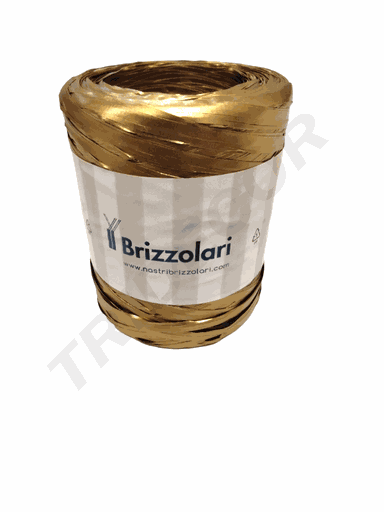 [8031653208132] Cinta para Regalos Rafia Dorado Metálico 200 Metros