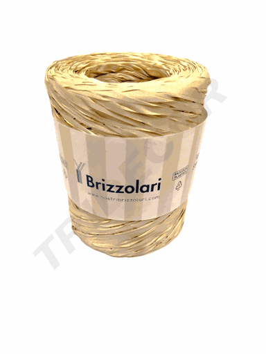 [8031653247346] Rotolo Di Nastro Di Rafia Beige 5 mm 200 m