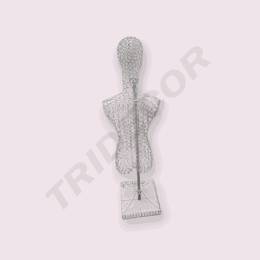 [040038] Maniqui Busto De Mujer Metálico Color Blanco