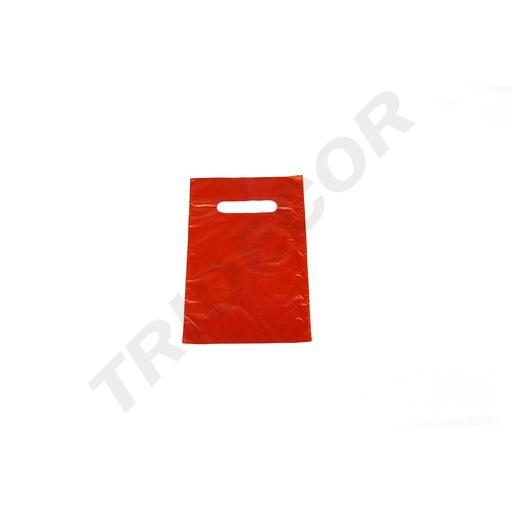 [010290] Bolsas de Plástico Asa Troquelada 16X25 Cm Color Rojo 100 Unidades