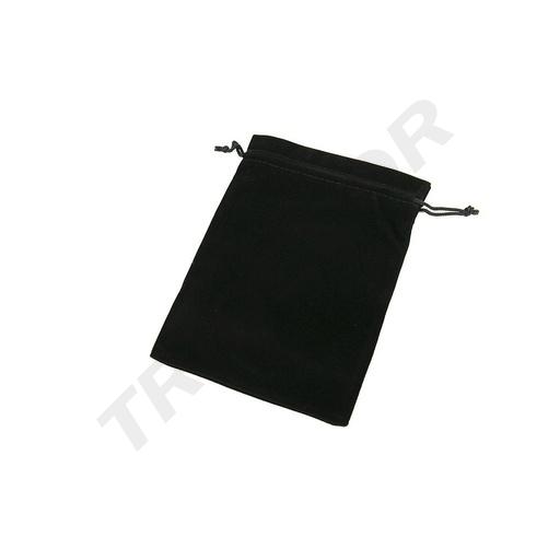 [009426] Bolsas Cierre Cordón En Terciopelo Negro 19x14 Cm