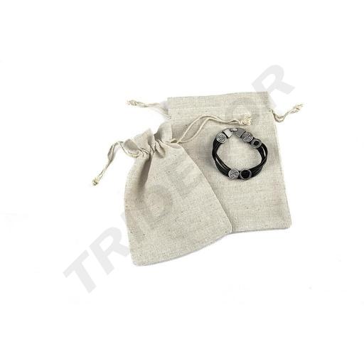 [009424] Bolsas Con Cierre Cordón En Tela de Lino 19x14 Cm,20 Und