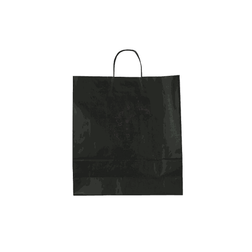 [010324] Bolsas con asa rizada 36X12X41 Cm Color Negro 25 unidades