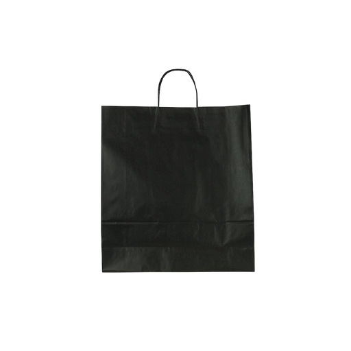 [010324] Borsa in carta Kraft nera con manico ritorto 36X12X41 CM 25 unità