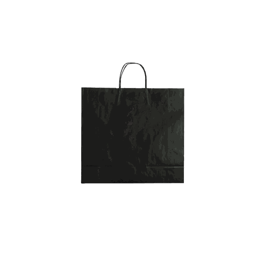 [010323] Bolsas Con Asa Rizada 27X12X37 Cm Color Negro 25 Unidades