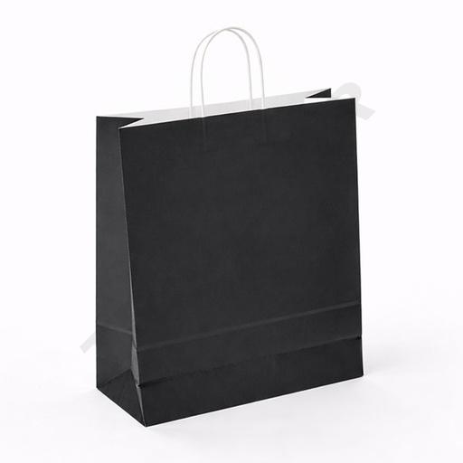 [010325] Sac de hârtie de celuloză cu mâner încurcat negru 45X15X49 25 de unități