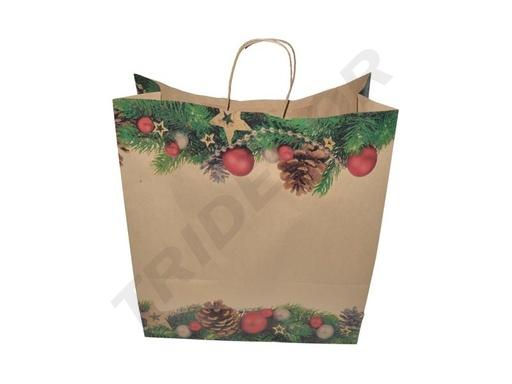 [010926] 圣诞牛皮纸袋 27X12X37CM 25/包 200个/箱 bolsa navidad