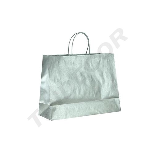 [010698] Cellulose paper bag with silver cord handle, 35X13X31 cm, 25 pieces