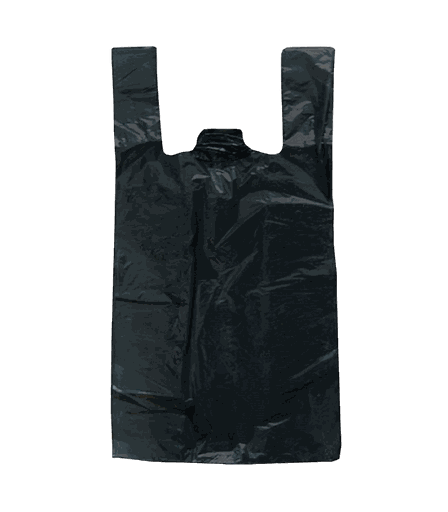 [88008] Black Plastic T-shirt Bags 42X53cm