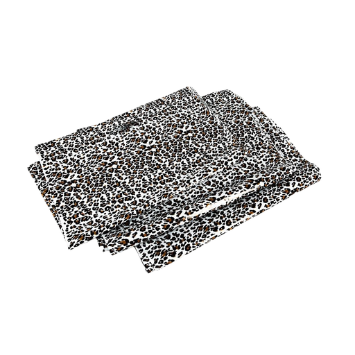 [010229] Leopard Print Plastic Bag 35x45 cm with Die-Cut Handle, 100 Pieces