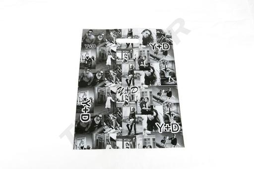 [010156] 100 peças de sacos plásticos com fotos, alça recortada, 25X35cm em preto e branco