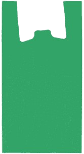 [0101054] Sacchetto di plastica tipo T-shirt verde 70% riciclato 42X53 cm