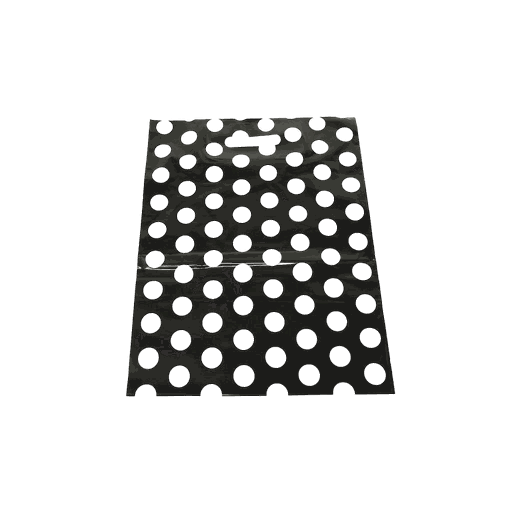 [010308] Sacchetti di plastica a pois con manico ritagliato 50X60 CM