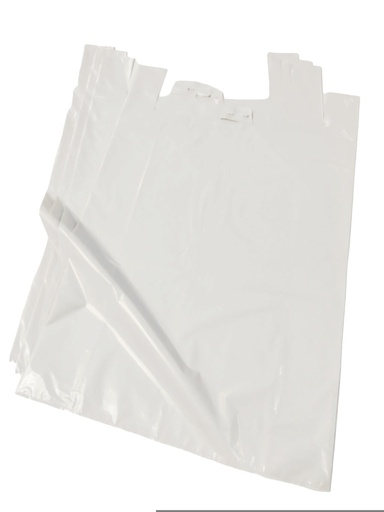 [0101053] White T-shirt plastic bag 70% recycled 80x90 cm