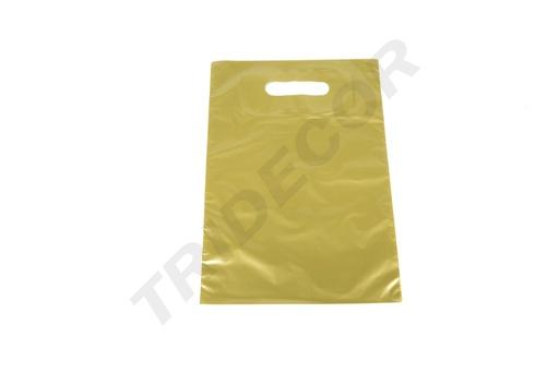 [010109] Golden Tote bag with die-cut handle 25X35 cm 100 units