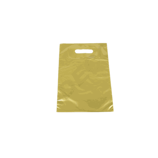 [010109] Golden Tote bag with die-cut handle 25X35 cm 100 units