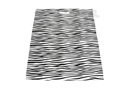 [010508] Plastic bag with die-cut handle zebra print 50x60CM - 100 units