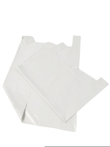 [0101052] Sac en plastique style T-shirt blanc 70% recyclé 60X70 CM