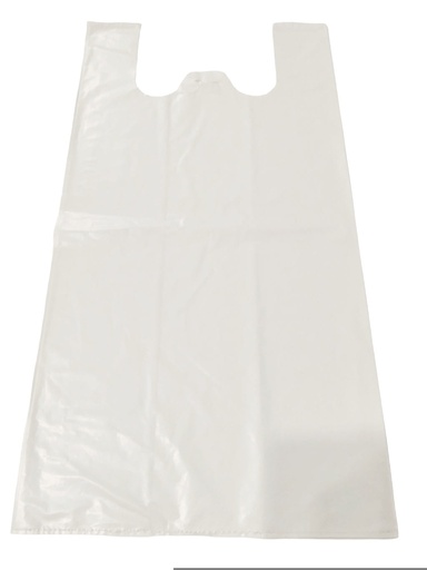 [0101051] White T-shirt plastic bag 70% recycled 50X60 CM