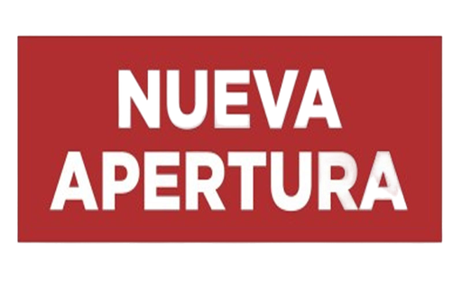 [0141051] Carteles Nueva Apertura Fondo Rojo