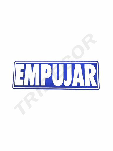 [014195] Cartel Empujar 17.5X6Cm