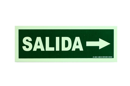 [014342] Señal De Salida A La Derecha 30X10.5 Cm