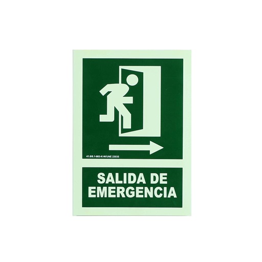 [014191] Señal De Salida De Emergencia 21X30 Cm