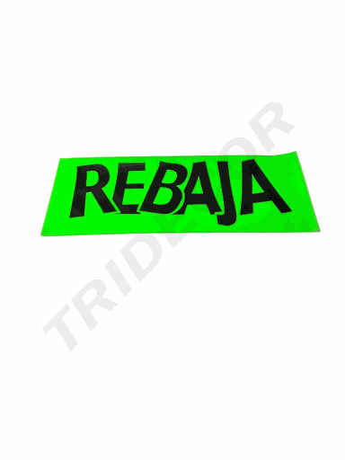 [014219] Cartel De Rebajas Verde Horizontal 100X35 Cm