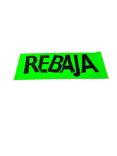 [014219] Cartel De Rebajas Verde Horizontal 100X35 Cm