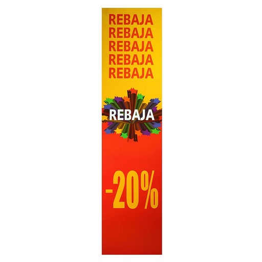 [014353] Cartel Vertical 20% De Descuento Rojo/Amarillo