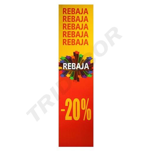 [014353] Cartel Vertical 20% De Descuento Rojo/Amarillo