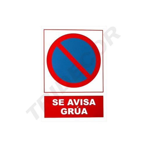 [014346] Cartel Se Avisa Grua