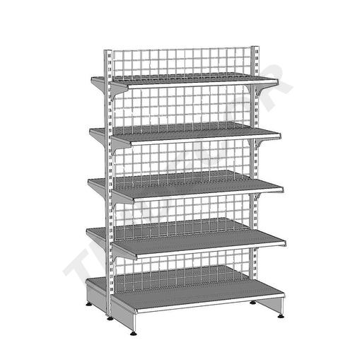 [013.4] Metal Gondola Shelving 120x200 cm White