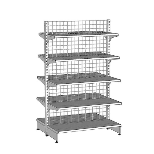 [013.4] Metal Gondola Shelving 120x200 cm White