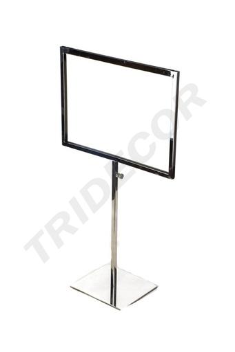 [009844] Chrome Adjustable Poster Holder A4