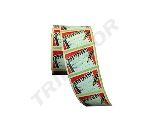 [014495] Adesivo sconto 'da:' 'per:' 5.5X3cm 500 Rotolo
